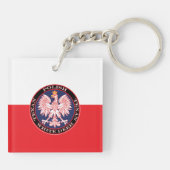 White Deer Round Poolse Texan Sleutelhanger (Achterkant)
