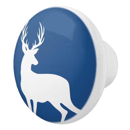 White Deer Silhouette Custom Ceramic Knob Keramische Knop (Rechts)