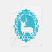 White Deer Silhouette en Lijst Fleece Deken (Voorkant)