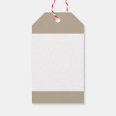 White Deer Silhouette op beige kleuren Cadeaulabel (Achterkant)