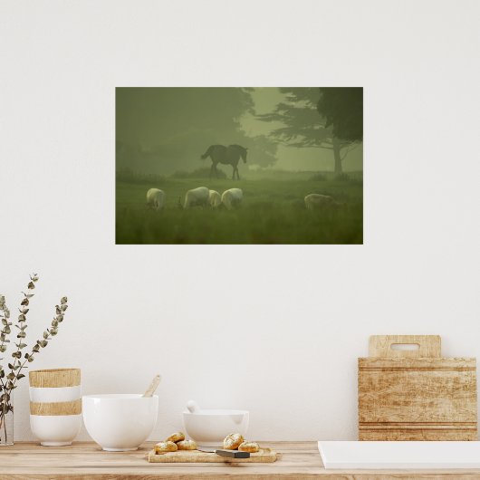 White Deer van Mallow Poster (Keuken)