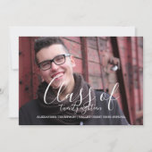 White Delicate Class of 2018 Photo Afstuderen Aankondiging (Voorkant)