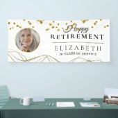 White Delicate Custom Photo Retirement Party Spandoek (Beurs)