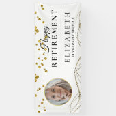 White Delicate Custom Photo Retirement Party Spandoek (Verticaal)