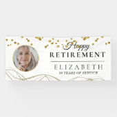 White Delicate Custom Photo Retirement Party Spandoek (Horizontaal)