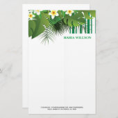 White Delicate Flowers Briefpapier (Voorkant / Achterkant)