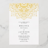 White Delicate Gold mandala Wedding