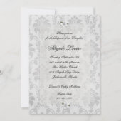 White Demask Girl Baptism Invitation Kaart (Achterkant)