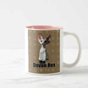 White Devon Rex Tweekleurige Koffiemok
