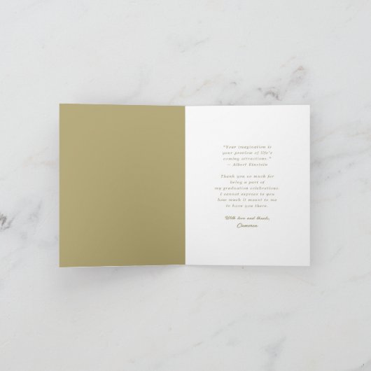 White Diagonal Stripes Foto Modern Afstuderen Bedankkaart (Binnen)