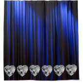 White Diamond Blue Shower Curtain Douchegordijn (Voorkant)