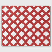 White Diamond, Bold Red Border Cadeaupapier (Vlak)