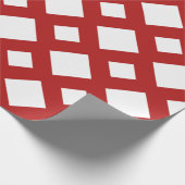 White Diamond, Bold Red Border Cadeaupapier (Hoek)