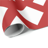 White Diamond, Bold Red Border Cadeaupapier (Rol Hoek)