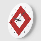 White Diamond, Bold Red Border Grote Klok (Hoek)