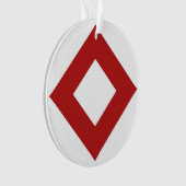 White Diamond, Bold Red Border Ornament (voorkant)