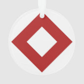 White Diamond, Bold Red Border Ornament (achterkant)