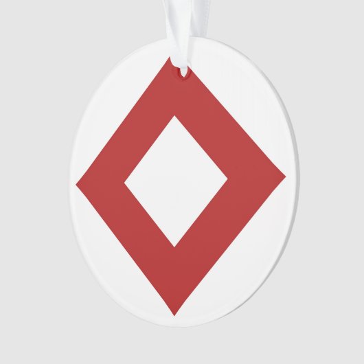 White Diamond, Bold Red Border Ornament (voorkant)