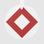 White Diamond, Bold Red Border Ornament (voorkant)
