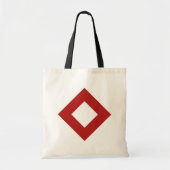 White Diamond, Bold Red Border Tote Bag (Voorkant)