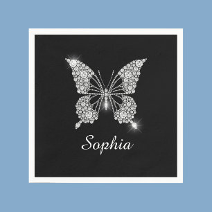 White Diamond Butterfly, DIY Script Name, Black Servet