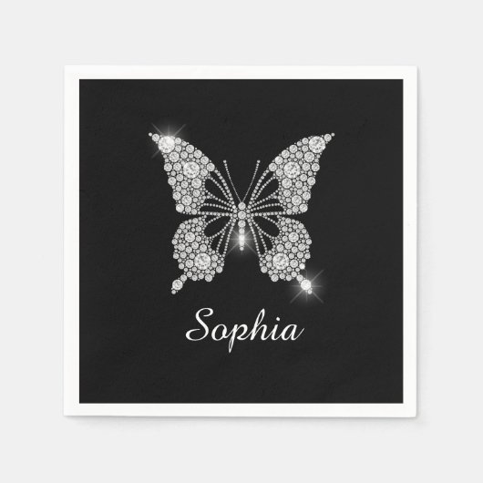 White Diamond Butterfly, DIY Script Name, Black Servet (Voorkant)