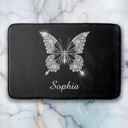 White Diamond Butterfly, Script Name, Black Badmat