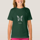 White Diamond Butterfly, Script Name, Black T-shirt (Voorkant)
