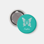 White Diamond Butterfly, Script Name, Blauwgroen Magneet (Voorkant / Achterkant)