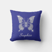 White Diamond Butterfly, Script Name, Deep Blue Kussen (Voorkant)