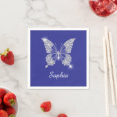 White Diamond Butterfly, Script Name, Deep Blue Servet (Insitu)