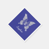 White Diamond Butterfly, Script Name, Deep Blue Servet (Hoek)