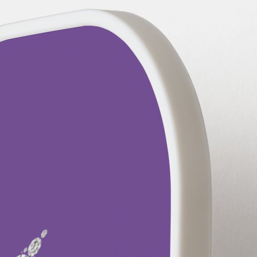 White Diamond Butterfly, Script Name, Paars Pickleball Paddle (Links Detail)