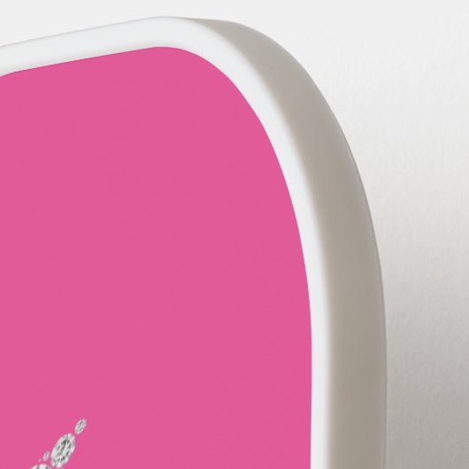 White Diamond Butterfly, Script Name, Pink Pickleball Paddle (Links Detail)