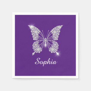 White Diamond Butterfly, Script Name, Royal Paars Servet