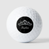 White Diamond Crown, DIY Script Name, Black Golfballen (Voorkant)