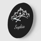 White Diamond Crown, DIY Script Name, Black Grote Klok (Hoek)