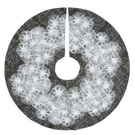 White Diamond Dust Sparkle Glitter op Zwart Kerstboom Rok