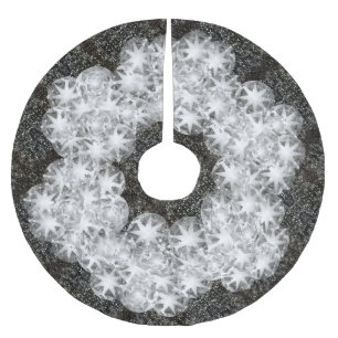 White Diamond Dust Sparkle Glitter op Zwart Kerstboom Rok