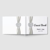 White Diamond Heart Wedding Guestbook Gastenboek (Volledig)