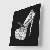 White Diamond High Hiel Vierkante Klok (Hoek)