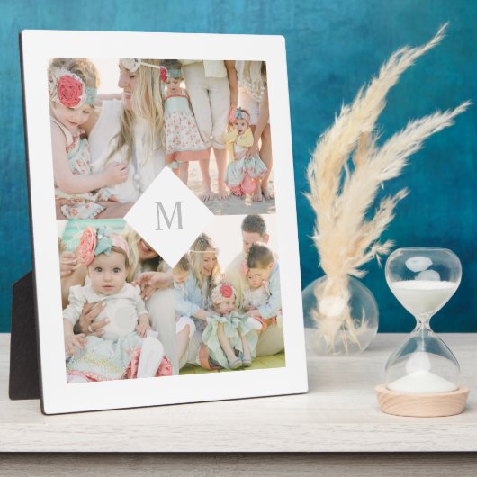 White Diamond Monogram Fotoplaat (Zijkant)