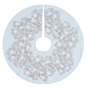 White Diamond on Light Pastel Blue Sparkle Kerstboom Rok