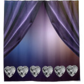 White Diamond Paars Shower Curtain Douchegordijn (Voorkant)