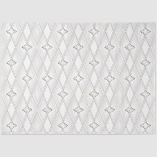 White Diamond Pattern Abstract Classy Geometric Tissuepapier (Voorkant)