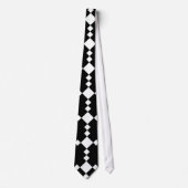 White Diamond Pattern on Black Stropdas (Voorkant)