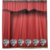 White Diamond Red Shower Curtain Douchegordijn (Voorkant)