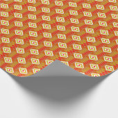 White Diamond Rust Gold Kente Wrapping Paper Cadeaupapier (Hoek)
