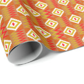 White Diamond Rust Gold Kente Wrapping Paper Cadeaupapier (Rol Hoek)
