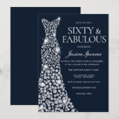 White Diamond Sparkle Dress 60th Birthday Party Kaart (Voorkant / Achterkant)